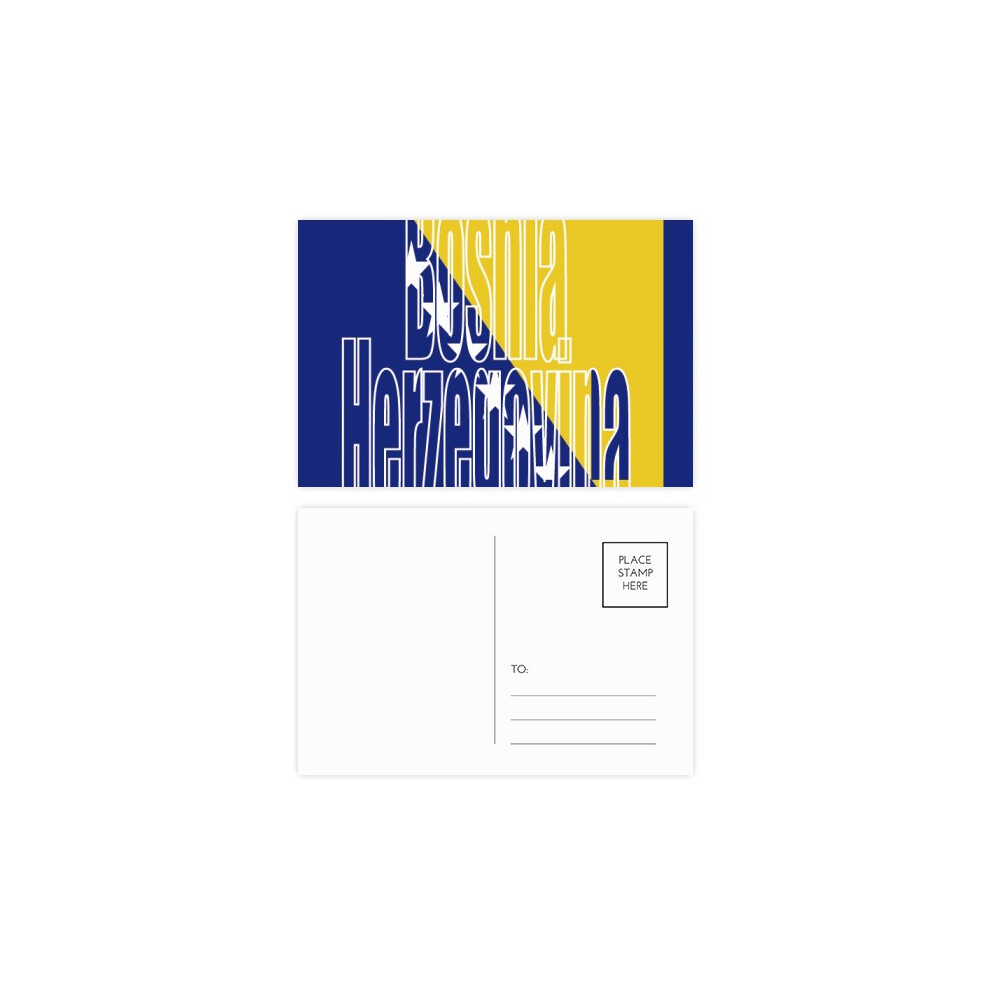 Bosnia Herzegovina Flag Name Postcard Set Birthday Mailing Thanks Greeting Card-image-OPC-PFJMBQG-NEW