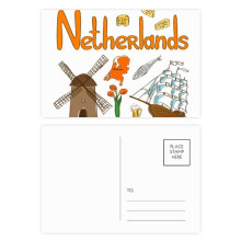 Netherlands National symbol Landmark Pattern Postcard Set Birthday Mailing Thanks Greeting Card