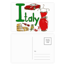 Italy National symbol Landmark Pattern Postcard Set Birthday Mailing Thanks Greeting Card