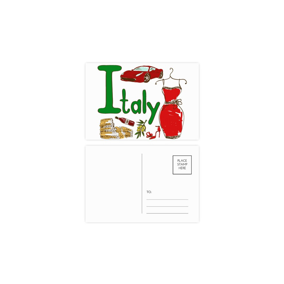 Italy National symbol Landmark Pattern Postcard Set Birthday Mailing Thanks Greeting Card-image-OPC-PFJMBQK-NEW
