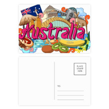 Kangaroo Harbour Bridge Australia Graffiti Postcard Set Birthday Mailing Thanks Greeting Card