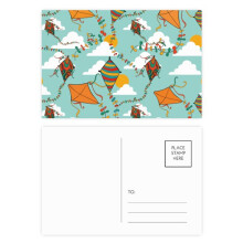 Hand Painted Simple Geometry Kite Pattern Postcard Set Birthday Mailing Thanks Greeting Card