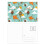Hand Painted Simple Geometry Kite Pattern Postcard Set Birthday Mailing Thanks Greeting Card 1