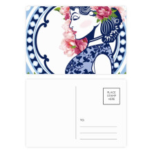 Chinese Culture Flower Woman Postcard Set Birthday Mailing Thanks Greeting Card