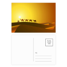 Sunset All the Way to the Silk Road Camel Desert Postcard Set Birthday Mailing Thanks Greeting Card