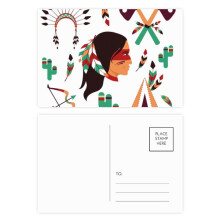 Indian Traditional American Pritive Tribe Postcard Set Birthday Mailing Thanks Greeting Card
