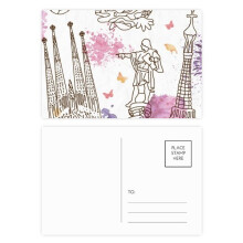 Barcelona Cathedral Soccer Statue Spain Postcard Set Birthday Mailing Thanks Greeting Card