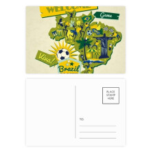 Welcom Brazil Summer Soccer Postcard Set Birthday Mailing Thanks Greeting Card