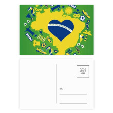 Shaped orderm brazil maps postcard set birthday mailing thanks greeting card