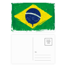 Hand-painted Brazil Flag Brazil Postcard Set Birthday Mailing Thanks Greeting Card