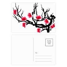japan culture red black pattern postcard set birthday mailing thanks greeting card