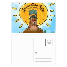 Groundhog Day USA America Canada Festival Postcard Set Birthday Mailing Thanks Greeting Card