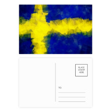 Swedish Flag Pattern Postcard Set Birthday Mailing Thanks Greeting Card