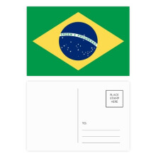 Brazil National Flag South America Country Postcard Set Birthday Mailing Thanks Greeting Card