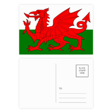 wales national flag eu country postcard set birthday mailing thanks greeting card