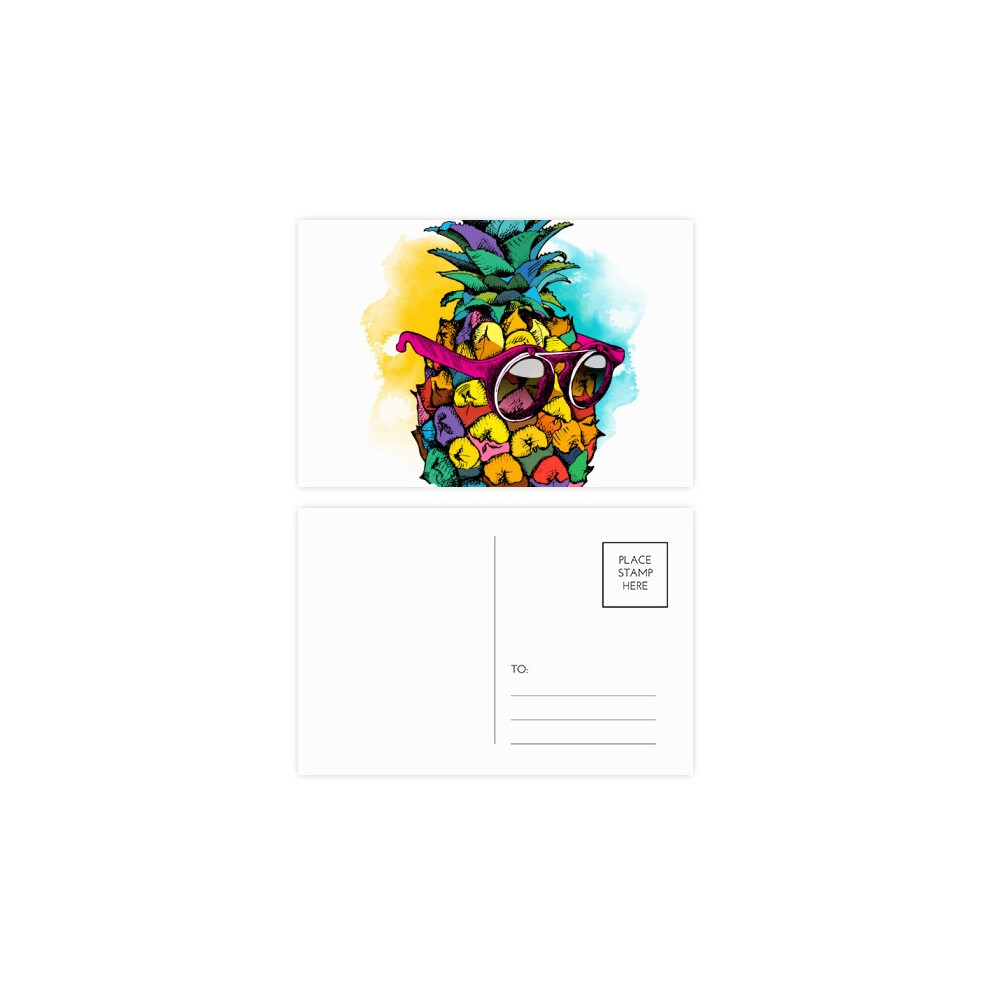 Diythinker Sunglasses Pineapple Tropical Style Fruit Postcard Set Birthday Mailing Thanks Greeting Card