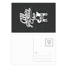 Need Dog Black White Quote Postcard Set Birthday Mailing Thanks Greeting Card