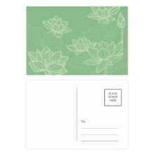 Lotus Flower Line Flower Postcard Set Birthday Mailing Thanks Greeting Card