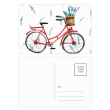 Watercolor Bicycle Lavender Flower Postcard Set Birthday Mailing Thanks Greeting Card