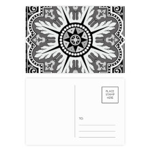 Black White Arabic Style Pattern Postcard Set Birthday Mailing Thanks Greeting Card