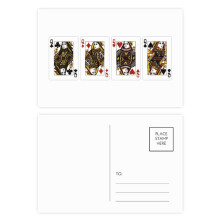 heart spade  club q pattern postcard set birthday mailing thanks greeting card