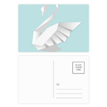 White Swan Pattern Postcard Set Birthday Mailing Thanks Greeting Card