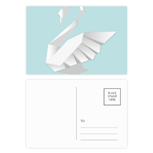 White Swan   Pattern Postcard Set Birthday Mailing Thanks Greeting Card