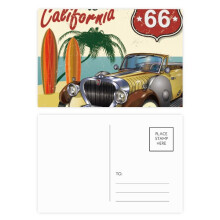 Colorful Classic Cars Beach Pattern Postcard Set Birthday Mailing Thanks Greeting Card