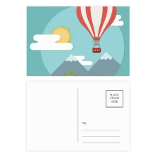 Hot Air Balloon Sun Cloud Pattern Postcard Set Birthday Mailing Thanks Greeting Card
