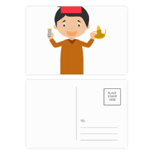Red Hat Morocco Cartoon Postcard Set Birthday Mailing Thanks Greeting Card