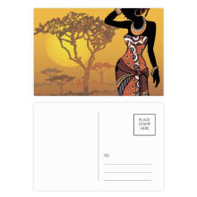African Savanna Women LadyDresses Postcard Set Birthday Mailing Thanks Greeting Card