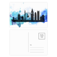 London Tower Bridge Outline England Postcard Set Birthday Mailing Thanks Greeting Card