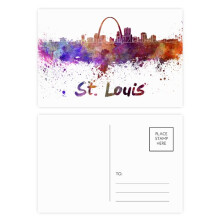 St.Louis America City Watercolor Postcard Set Birthday Mailing Thanks Greeting Card