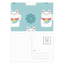 lucky cats totem japan postcard set birthday mailing thanks greeting card