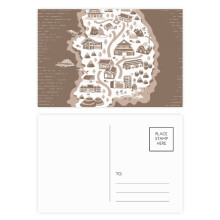 Korean Map Seoul and Busan Postcard Set Birthday Mailing Thanks Greeting Card
