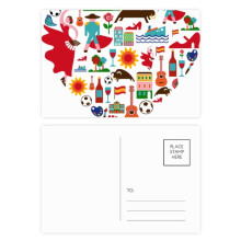 Spanish Heart Bullfight Flango Flag Postcard Set Birthday Mailing Thanks Greeting Card