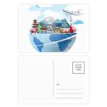 travel journey japan   plane postcard set birthday mailing thanks greeting card
