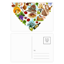 heart tower pisa rome spaghetti postcard set birthday mailing thanks greeting card