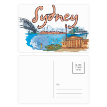 Australia City Sydney Opera Watercolor Postcard Set Birthday Mailing Thanks Greeting Card