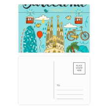 Barcelona Spanish Sagrada Falia Postcard Set Birthday Mailing Thanks Greeting Card