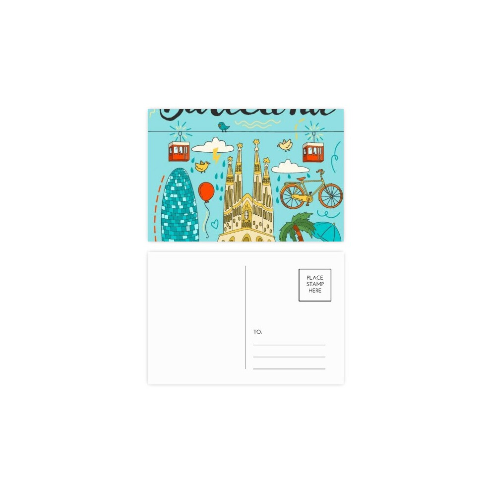 Barcelona Spanish Sagrada Falia Postcard Set Birthday Mailing Thanks Greeting Card-image-OPC-PFJMCWS-NEW