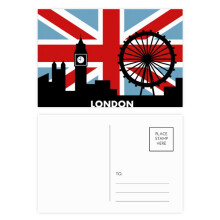 Britain Union Jack London Eye Big Ben Flag UK Postcard Set Birthday Mailing Thanks Greeting Card
