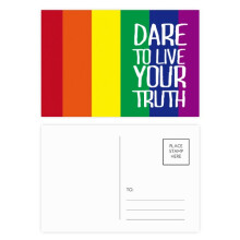 Live Your Truth LGBT Rainbow Flag Postcard Set Birthday Mailing Thanks Greeting Card