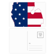 Michigan America USA Map Stars tripes Flag Postcard Set Birthday Mailing Thanks Greeting Card