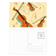 Violin Music Instruments Pattern Postcard Set Birthday Mailing Thanks Greeting Card