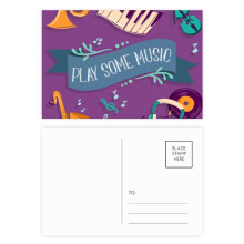 Electric Piano Music Headset Sounds Postcard Set Birthday Mailing Thanks Greeting Card