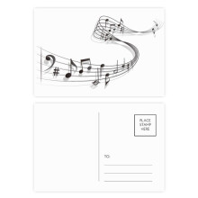 Song Music Score Melodious Classical Postcard Set Birthday Mailing Thanks Greeting Card