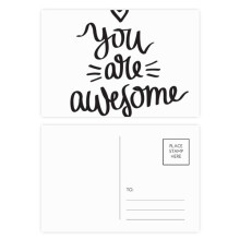 You Are Awesome Quote Postcard Set Birthday Mailing Thanks Greeting Card