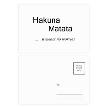 No worries Quote Postcard Set Birthday Mailing Thanks Greeting Card