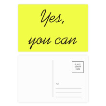 Yes You Can Inspirational Quote Sayings Postcard Set Birthday Mailing Thanks Greeting Card